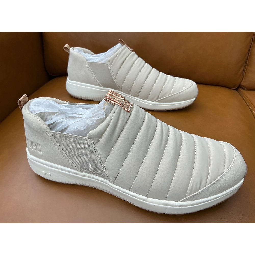 Ryka Pursuit Quilted Slip-On Shoes Womens 11 Terra Taupe Puffy Sneaker